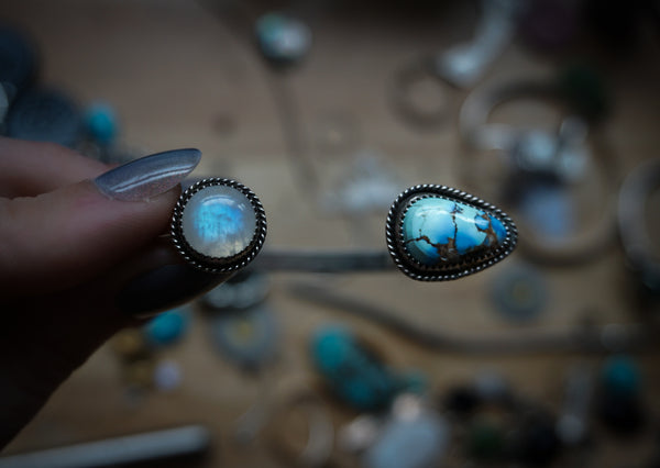 Crescent Cuff Turquoise & Moonstone