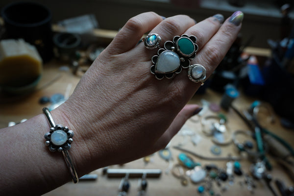 Lunar Compass Cuff Moonstone