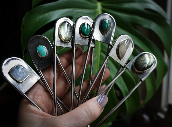 Safety Pin Rutilated Quartz