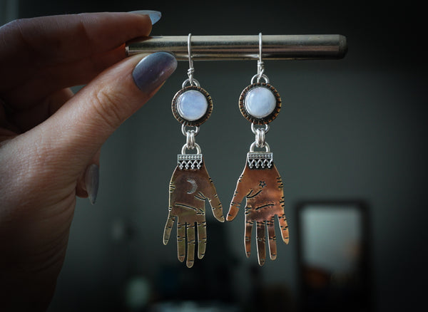 These Hands Moonstone Earrings