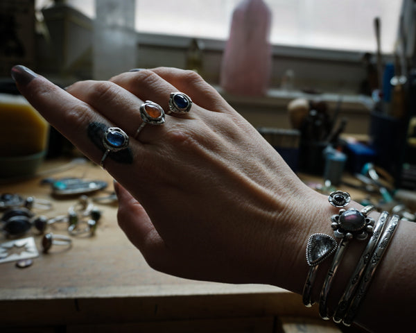 Lunar Compass Cuff Labradorite