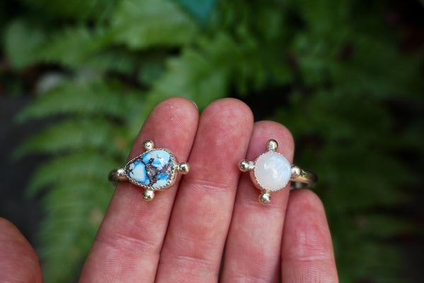 Crescent Cuff Turquoise & Moonstone