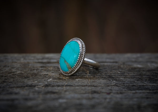 Turquoise Stone Stacker Ring Size 6 1/2