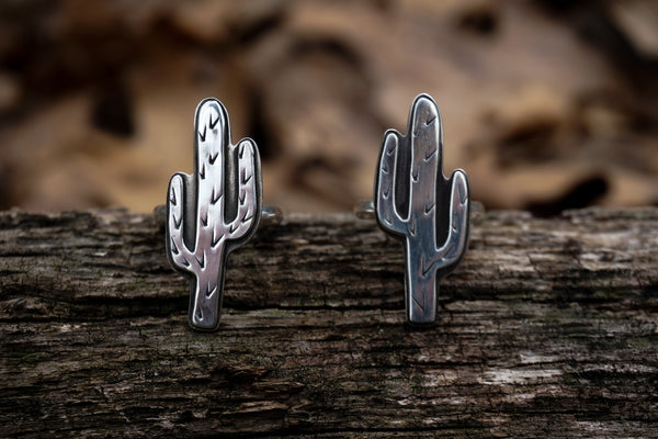 Saguaro Cactus Silver Ring Size 7