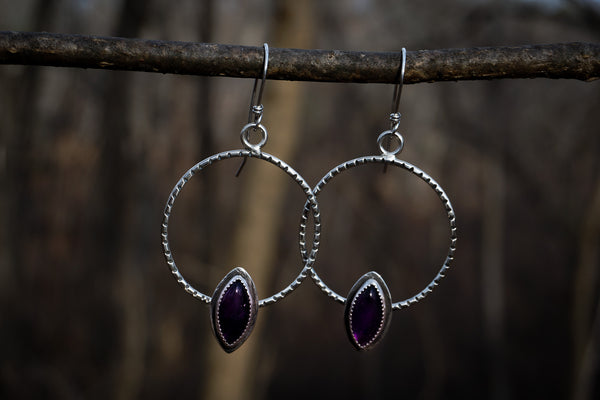 Amethyst Hoop Earrings